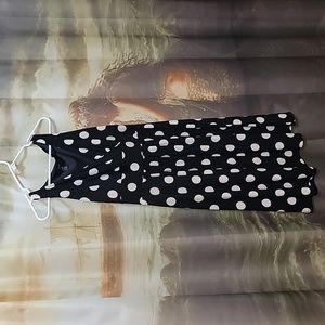 B&W polka dot midi dress
